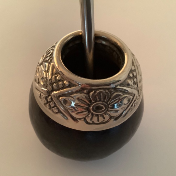 Mate Argentino Gourd Set Cup and Straw Handcrafted from Argentina NWOT - Picture 6 of 6